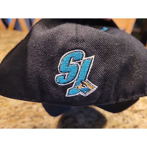San Jose Sharks NHL Hat Cap Black Hockey Mens Fitted Size 7 1/4 Zephyr - Picture 4 of 8